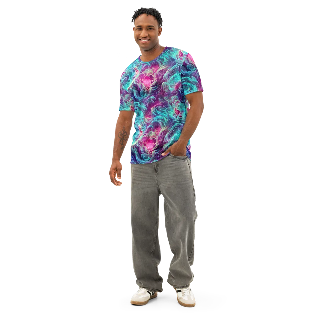 Galactic Bloom on Men's Cotton Crew Neck T-Shirt — Front