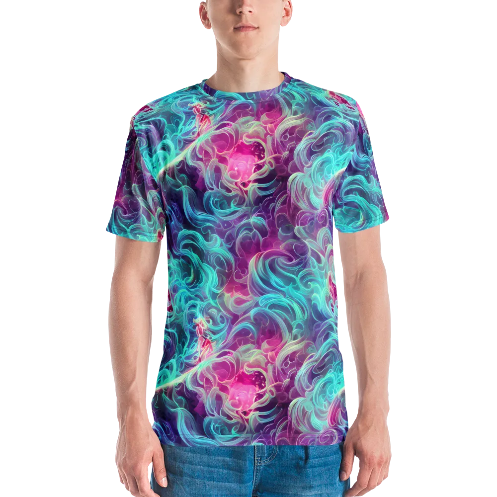 Galactic Bloom on Men's Crew Neck T-Shirt — Front