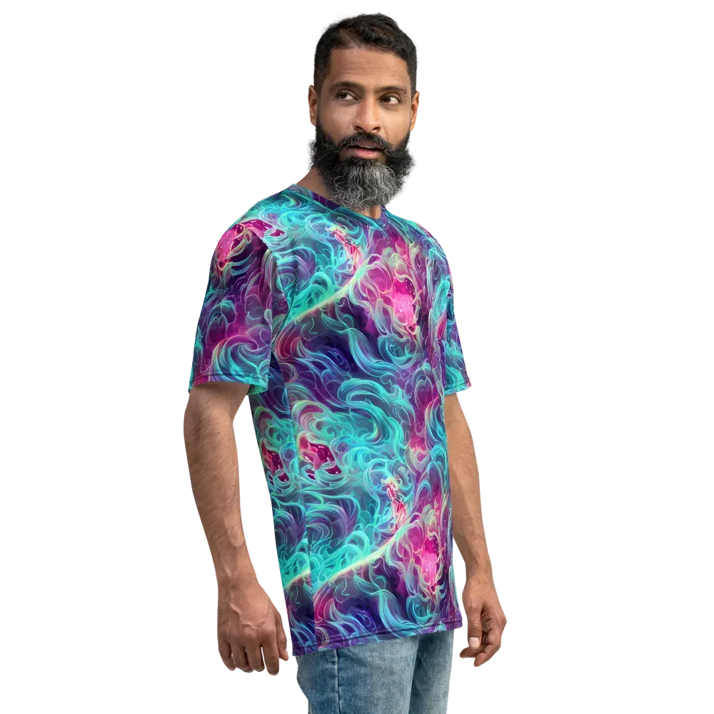 Galactic Bloom on Men's Crew Neck T-Shirt — Right