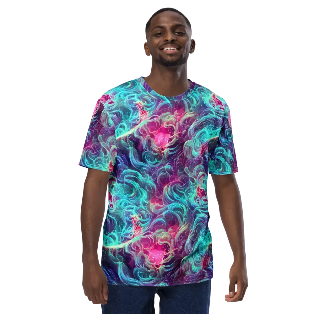 Galactic Bloom on Men's Crew Neck T-Shirt — Front