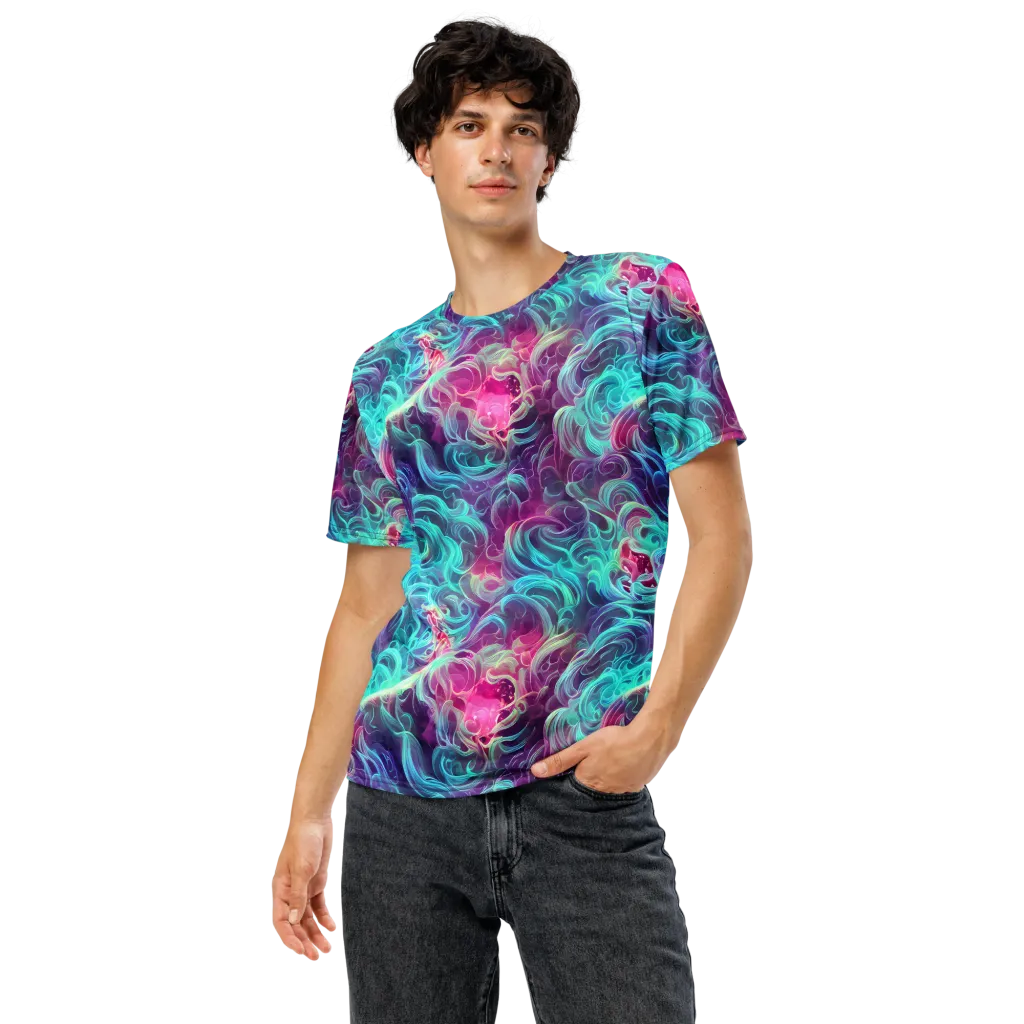 Galactic Bloom on Men's Crew Neck T-Shirt — Front