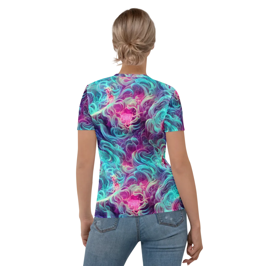 Galactic Bloom on Women's Crew Neck T-Shirt — Back