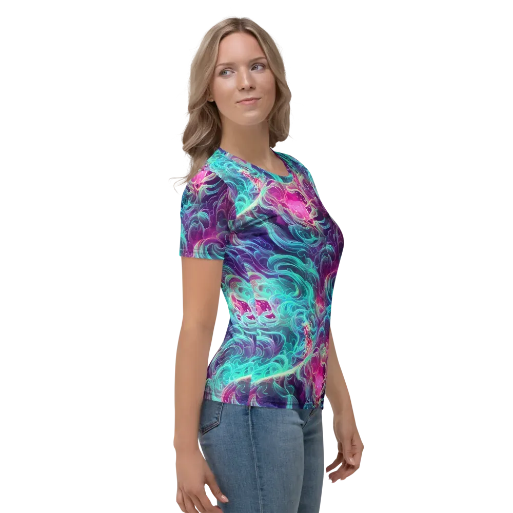 Galactic Bloom on Women's Crew Neck T-Shirt — Right