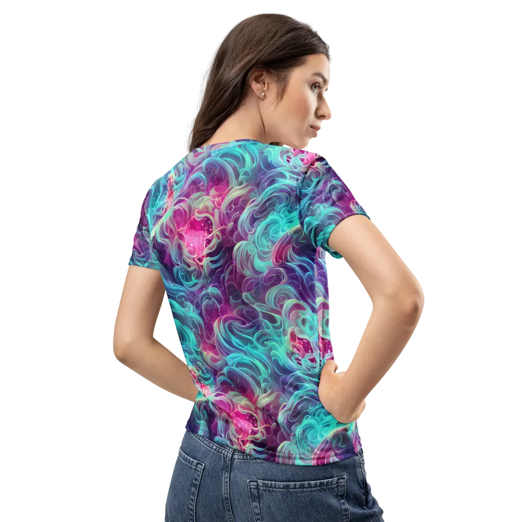 Galactic Bloom on Women's Crew Neck T-Shirt — Back