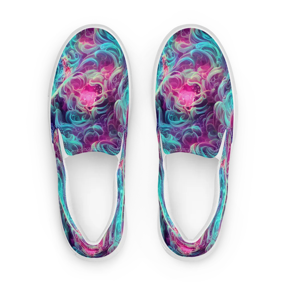 Galactic Bloom on Men's Slip-On Canvas Shoes — Front