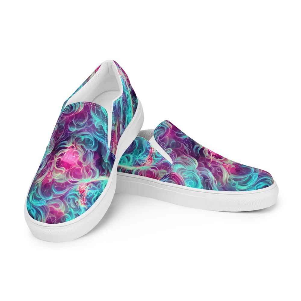 Galactic Bloom on Men's Slip-On Canvas Shoes — Left Front
