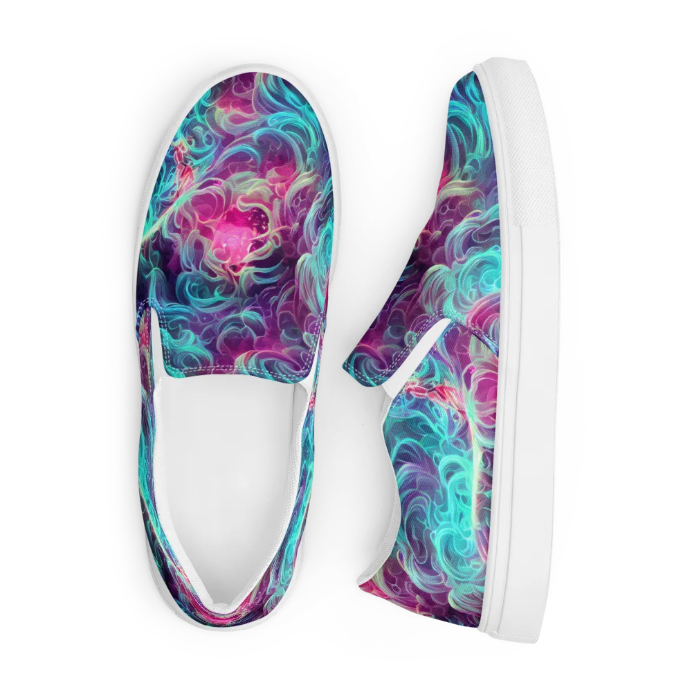Galactic Bloom on Men's Slip-On Canvas Shoes — Front