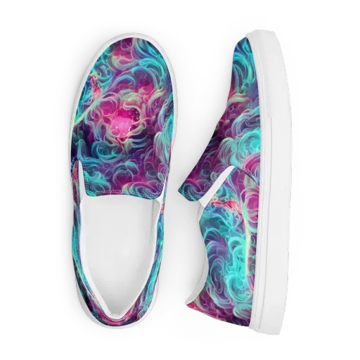 Galactic Bloom on a Men's Slip-On Canvas Shoes