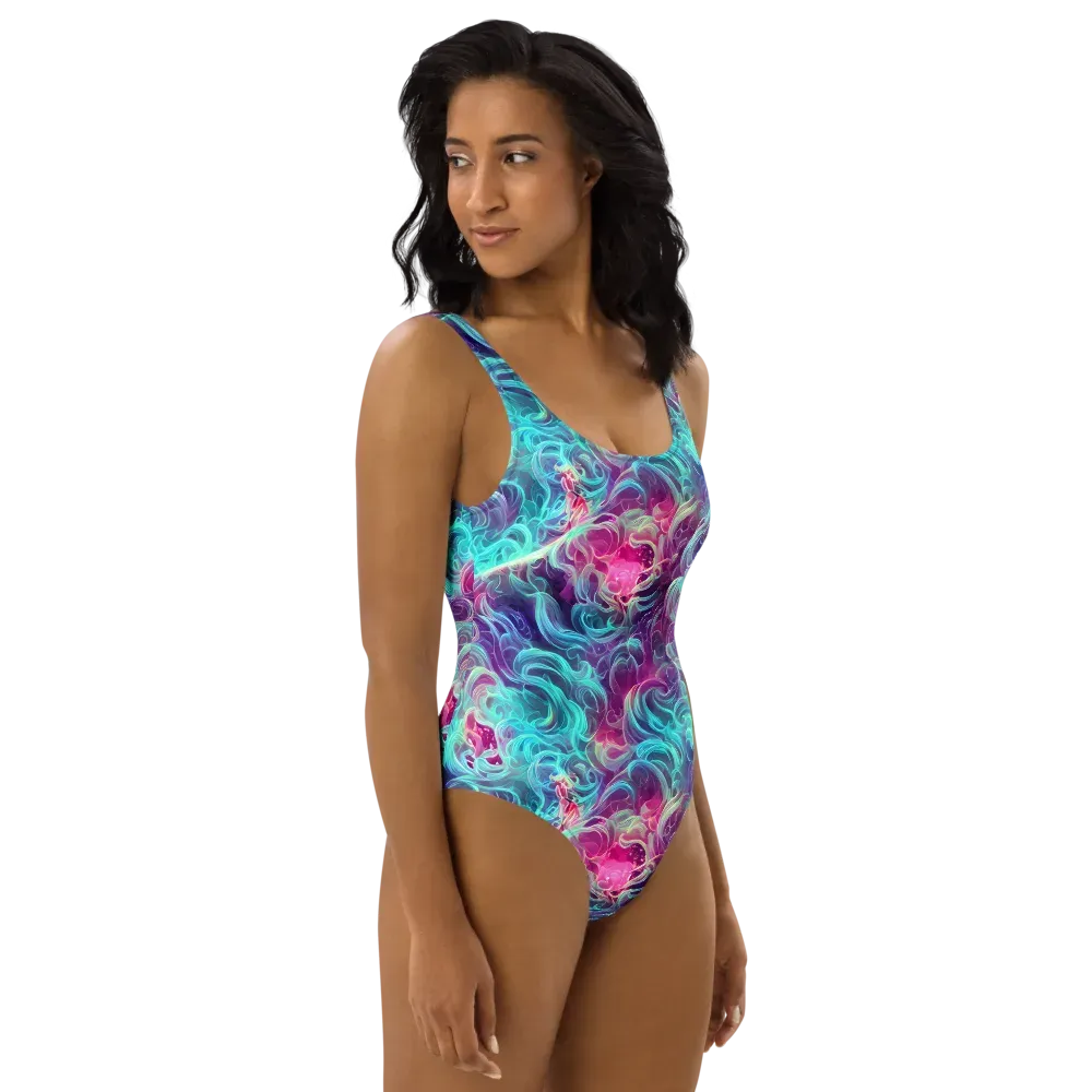 Galactic Bloom on One-Piece Swimsuit — Right