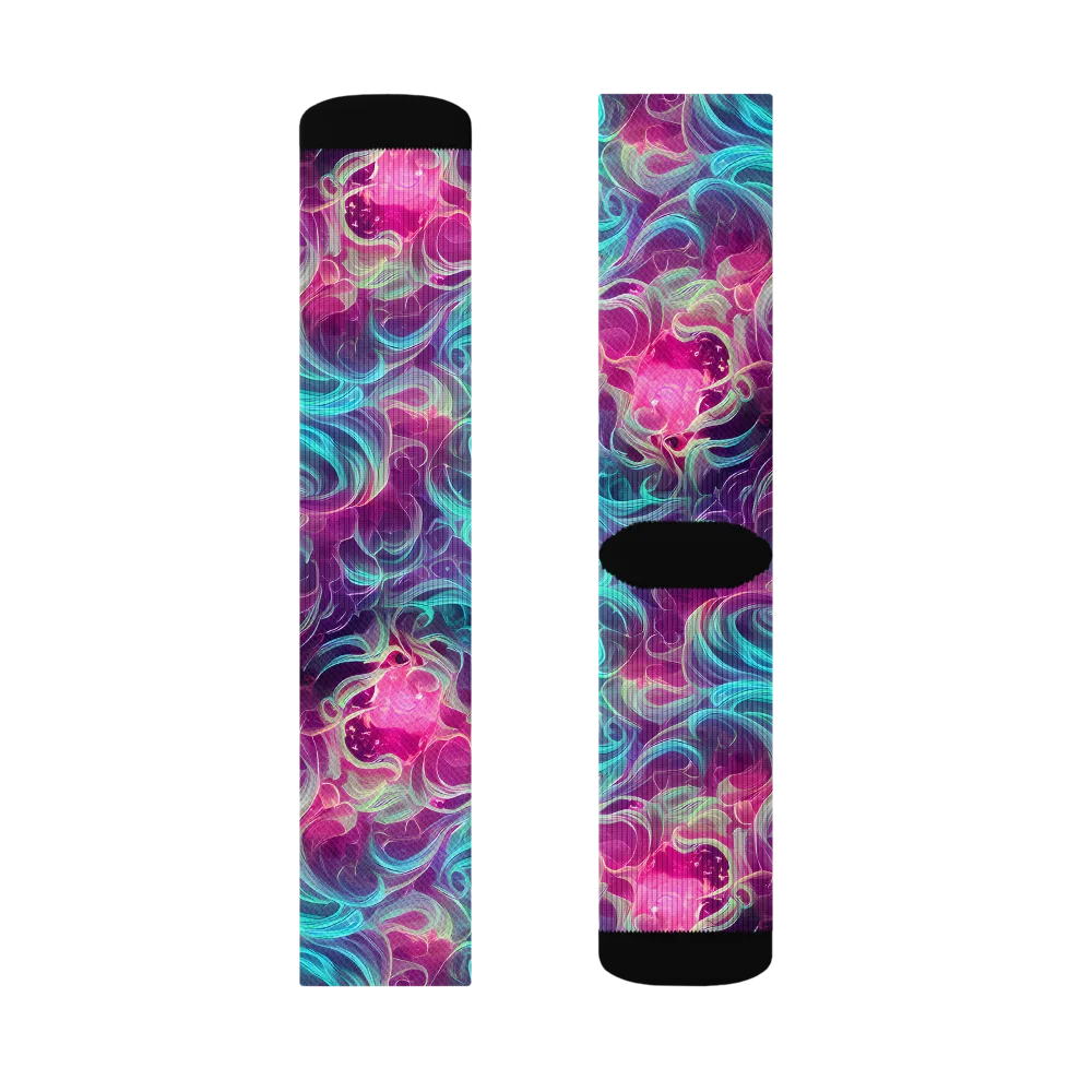 Galactic Bloom on Socks — Left Sock