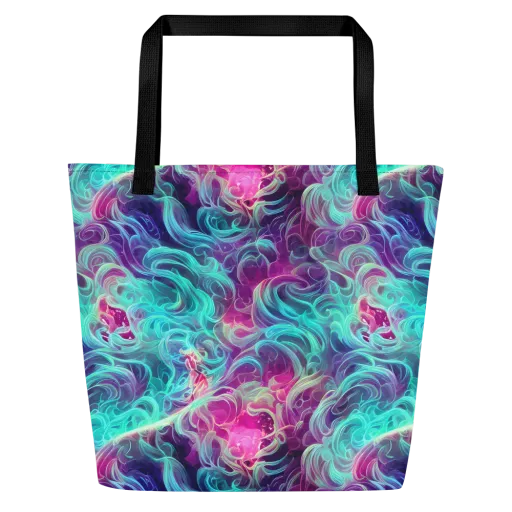 Galactic Bloom on a Large Tote Bag W/ Pocket