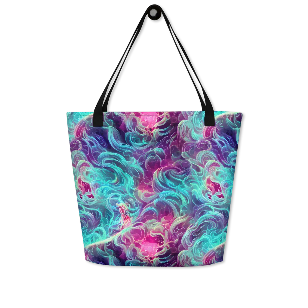 Galactic Bloom on Large Tote Bag W/ Pocket — Front