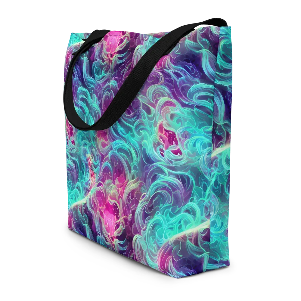 Galactic Bloom on Large Tote Bag W/ Pocket — Front