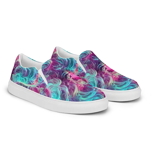 Galactic Bloom on a Women's Slip-On Canvas Shoes