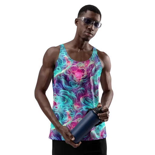 Galactic Bloom on a Men's Tank Top