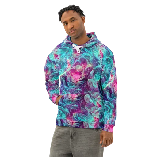 Galactic Bloom on a Cotton Hoodie