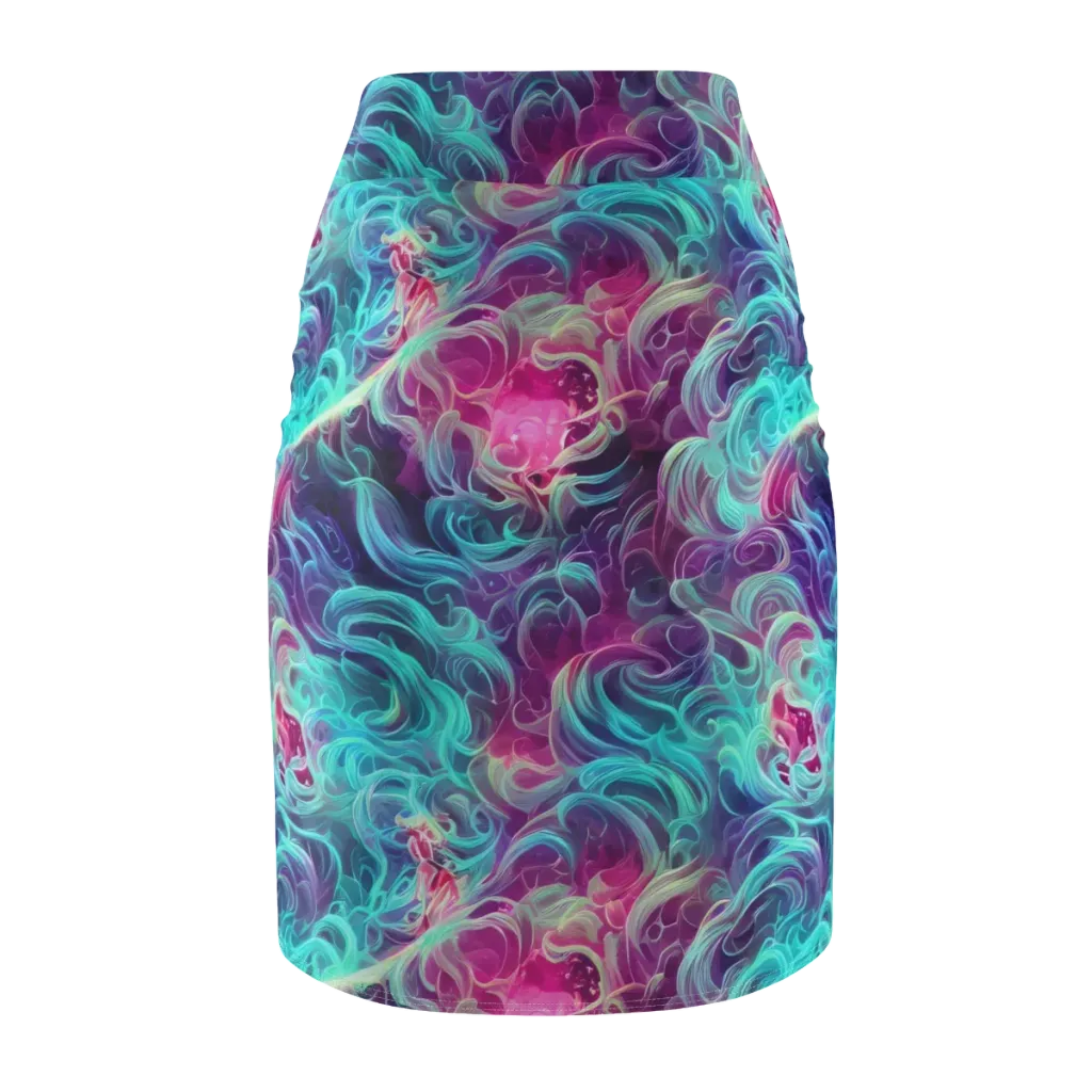 Galactic Bloom on Pencil Skirt — Back