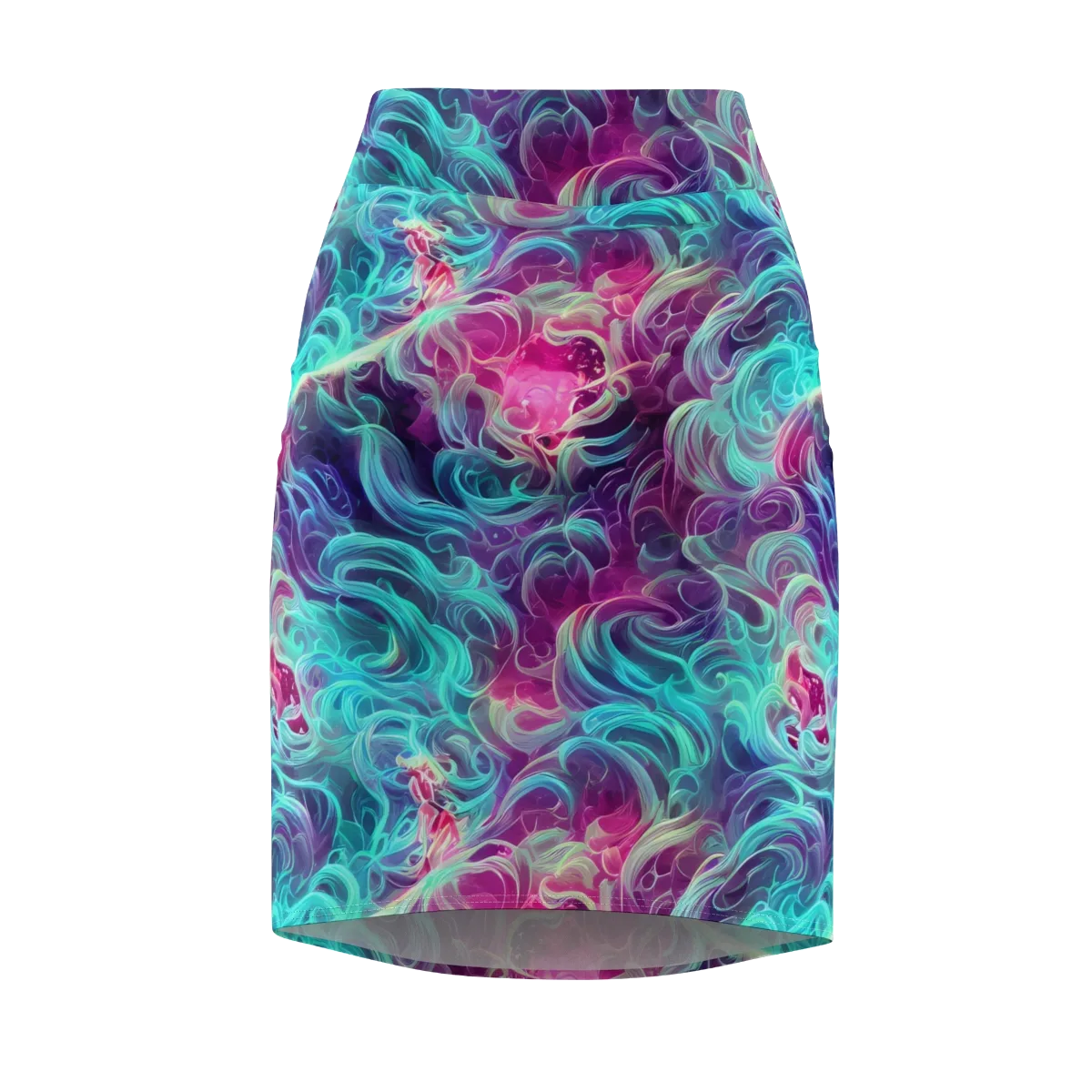 Galactic Bloom on Pencil Skirt — Front