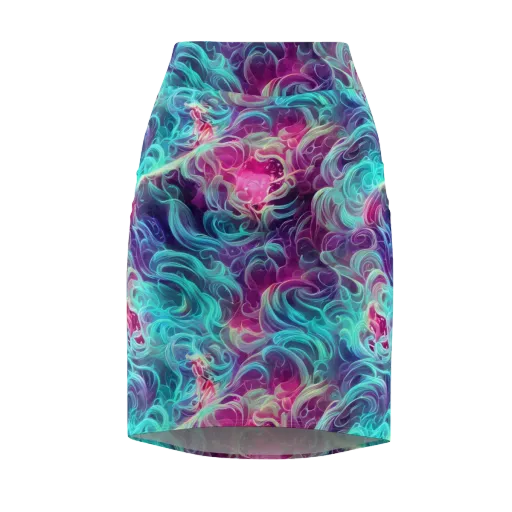 Galactic Bloom on a Pencil Skirt