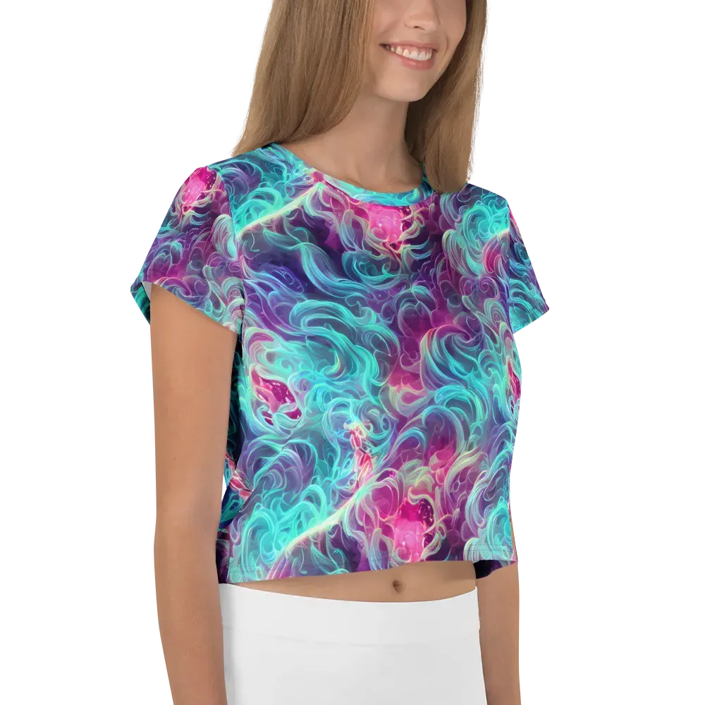 Galactic Bloom on Crop Tee — Right