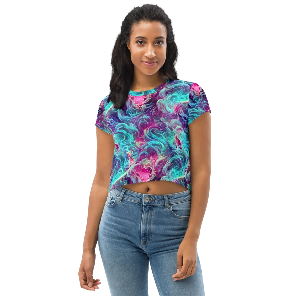 Galactic Bloom on Crop Tee — Front