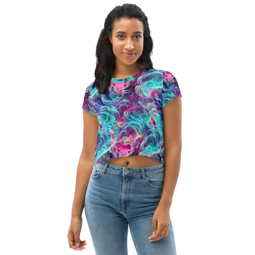 Galactic Bloom on Crop Tee — Front