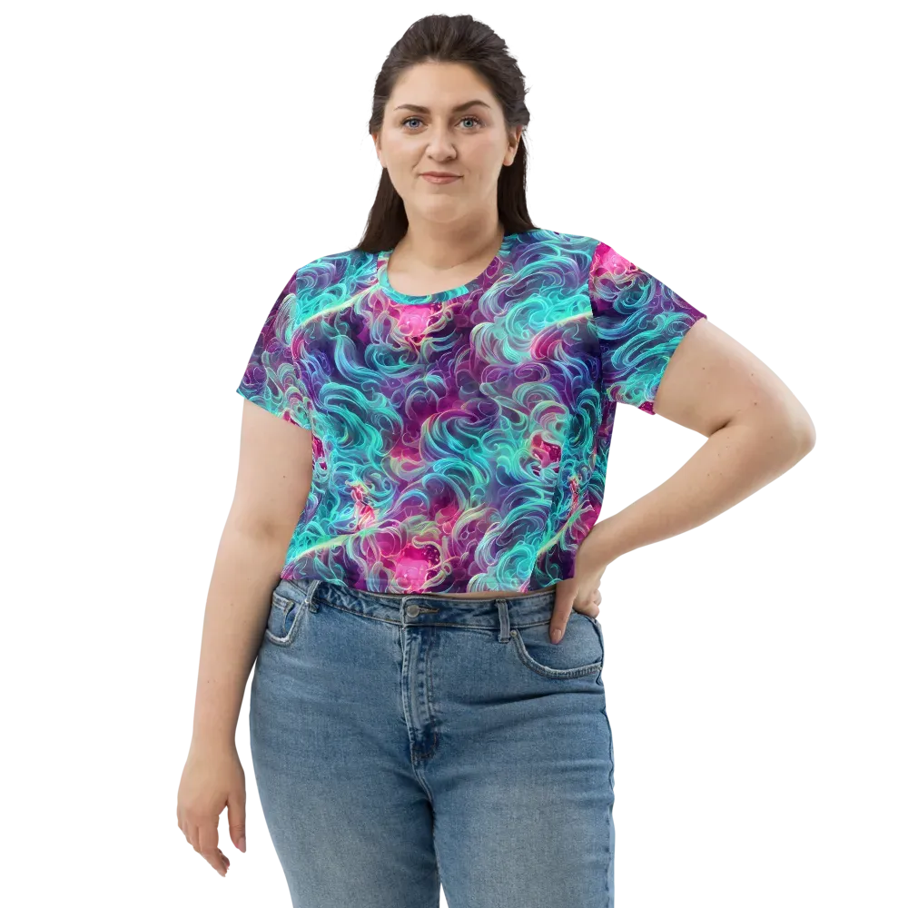 Galactic Bloom on Crop Tee — Front
