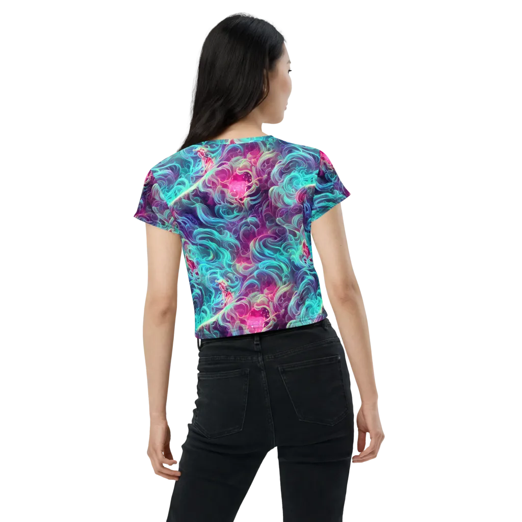 Galactic Bloom on Crop Tee — Back