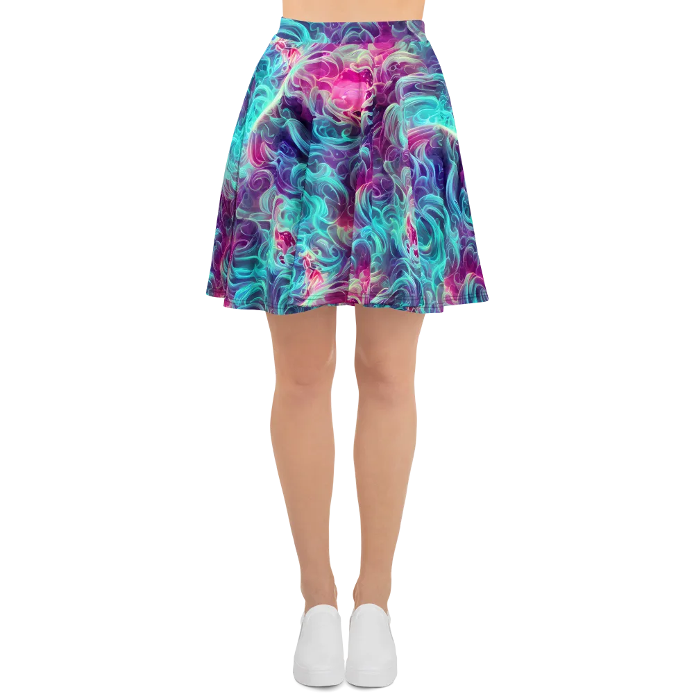 Galactic Bloom on Skater Skirt — Front