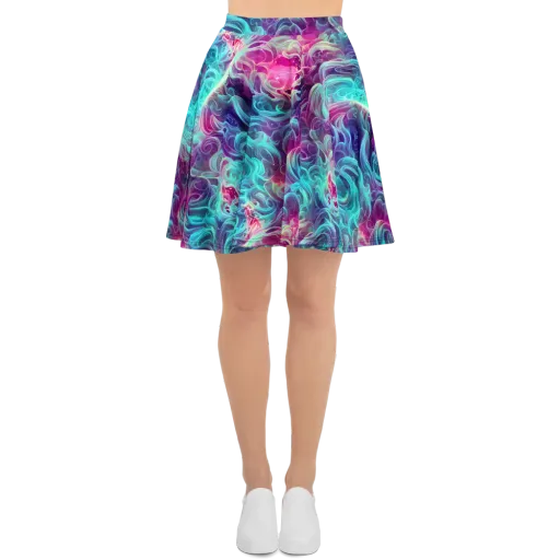 Galactic Bloom on a Skater Skirt