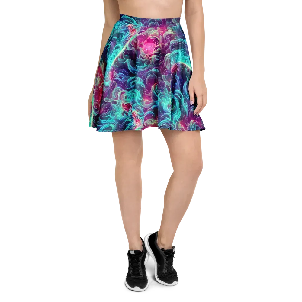 Galactic Bloom on Skater Skirt — Front