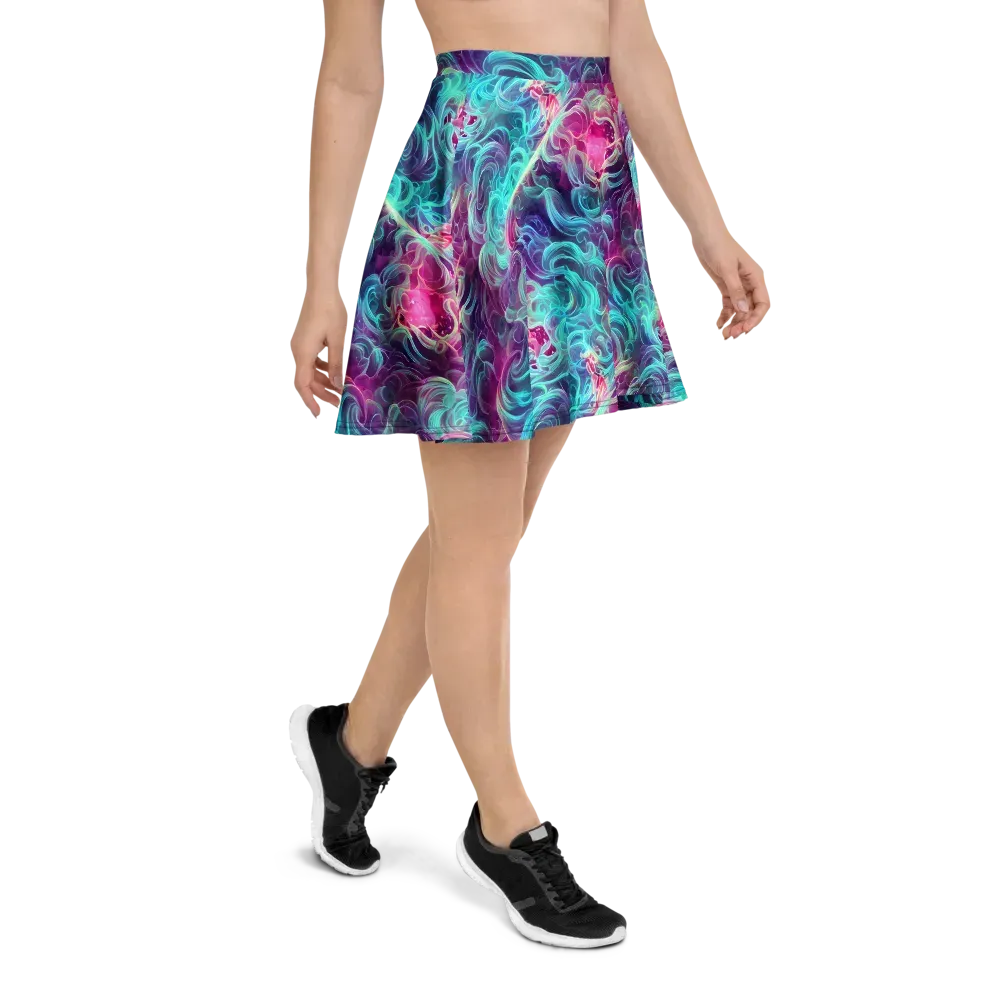 Galactic Bloom on Skater Skirt — Right