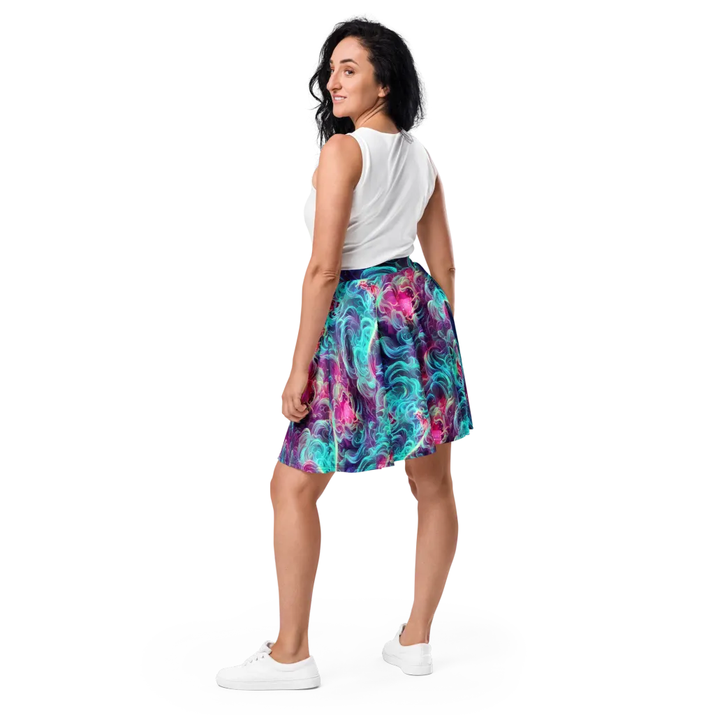 Galactic Bloom on Skater Skirt — Back