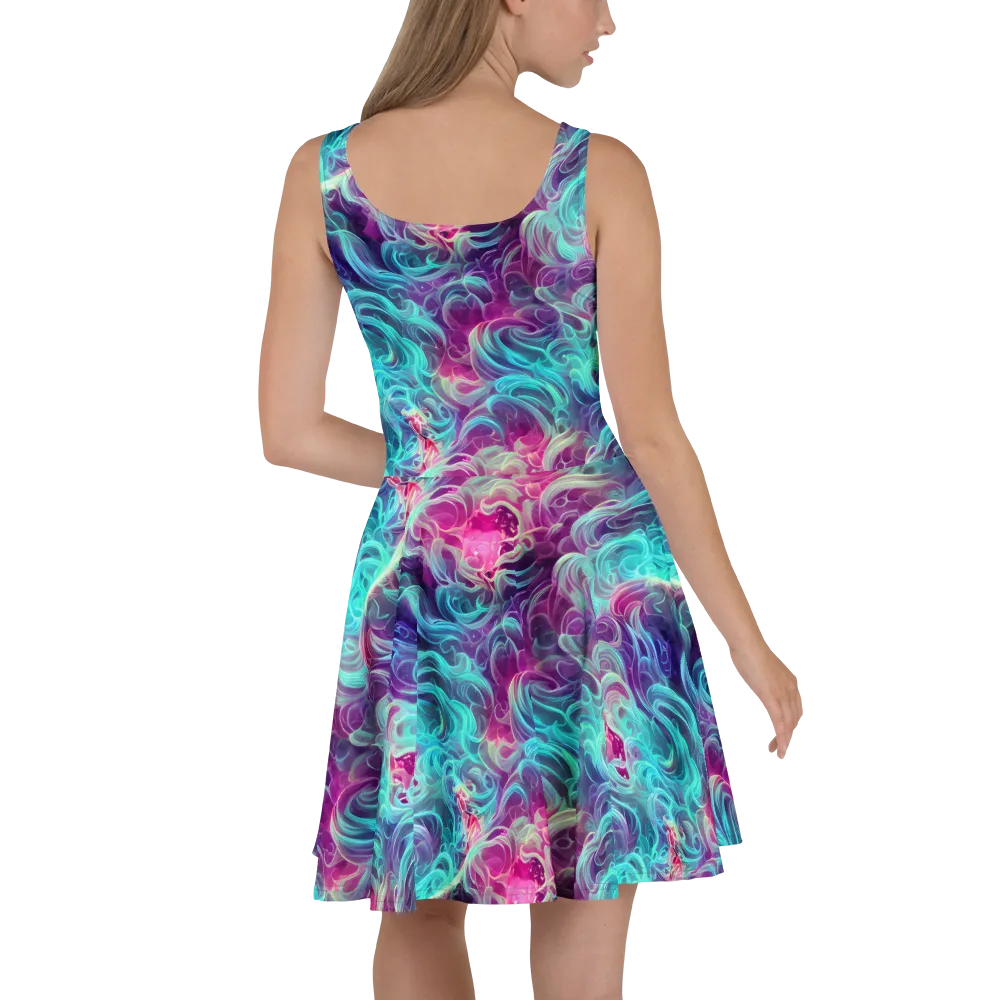 Galactic Bloom on Skater Dress — Back