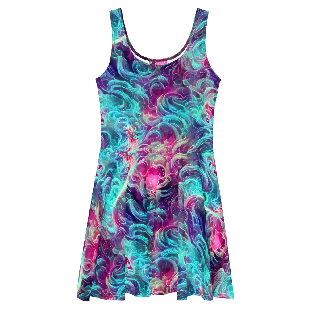 Galactic Bloom on Skater Dress — Front