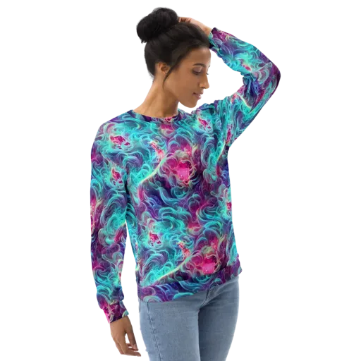 Galactic Bloom on a Sweatshirt