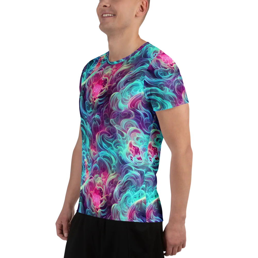 Galactic Bloom on Men's Athletic T-Shirt — Left