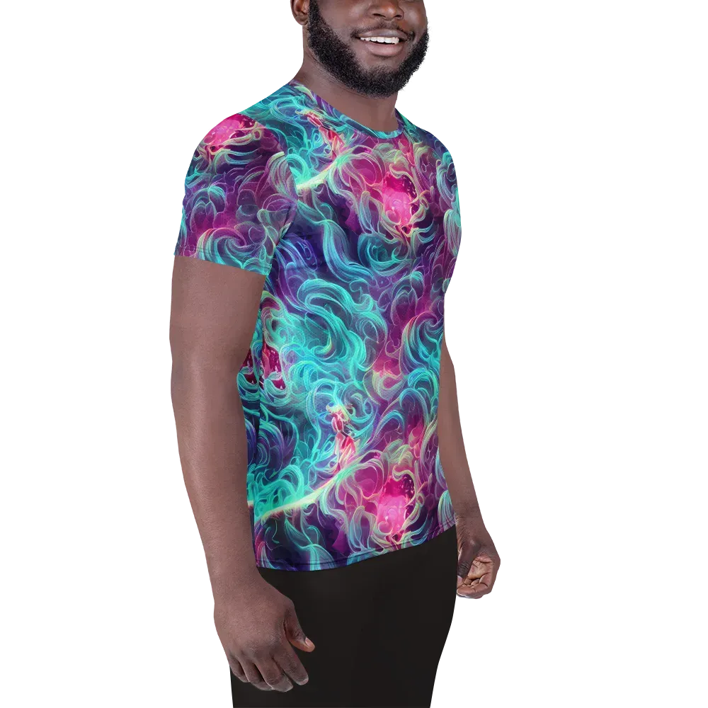 Galactic Bloom on Men's Athletic T-Shirt — Right