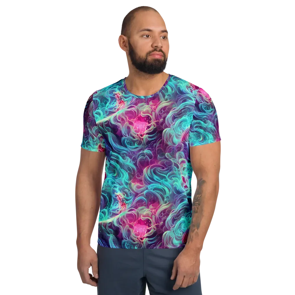 Galactic Bloom on Men's Athletic T-Shirt — Front
