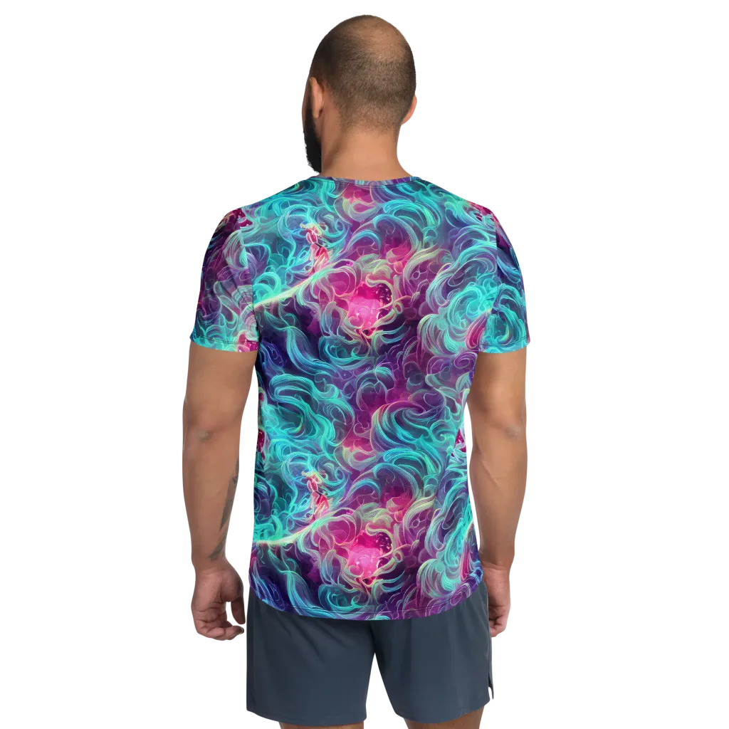 Galactic Bloom on Men's Athletic T-Shirt — Back