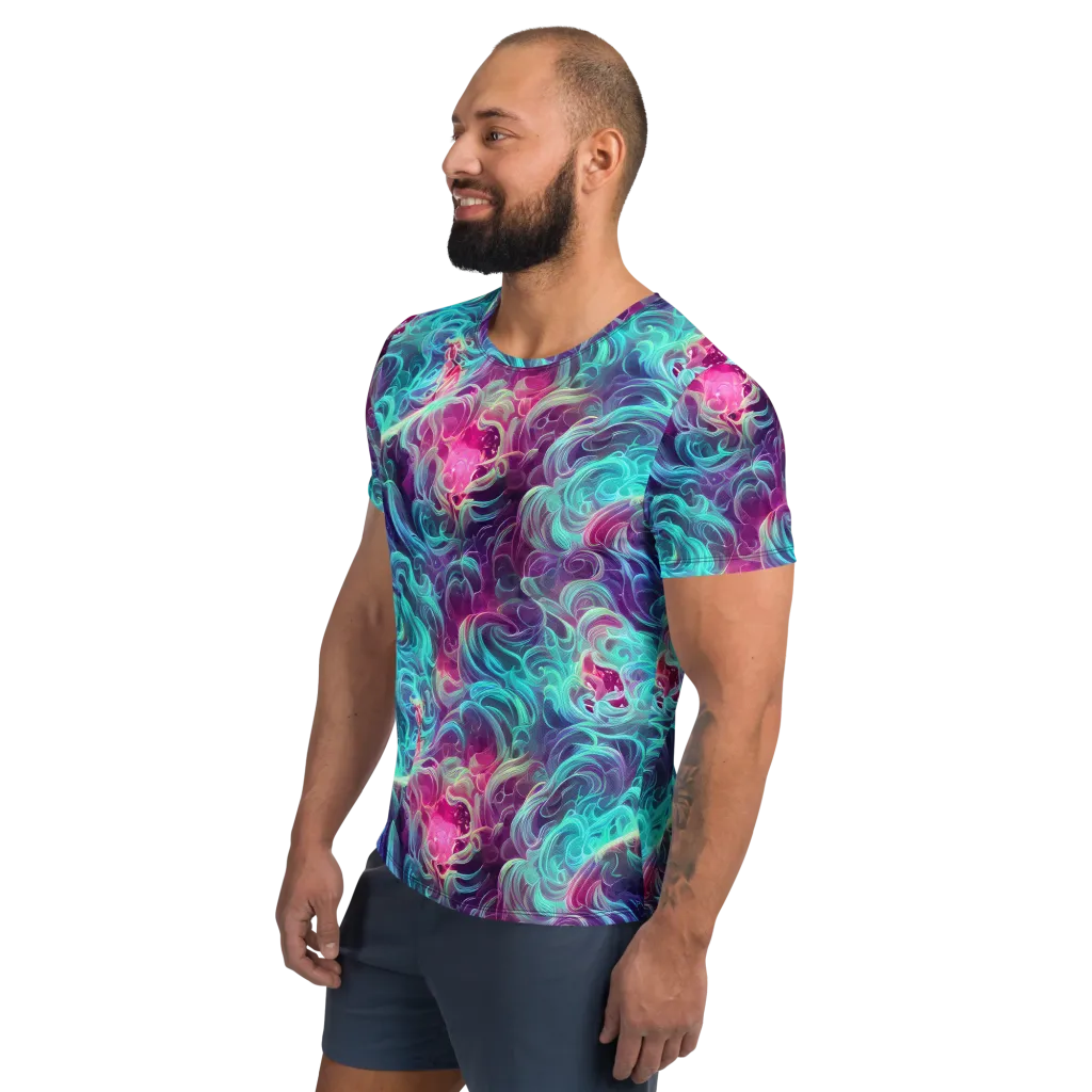 Galactic Bloom on Men's Athletic T-Shirt — Left