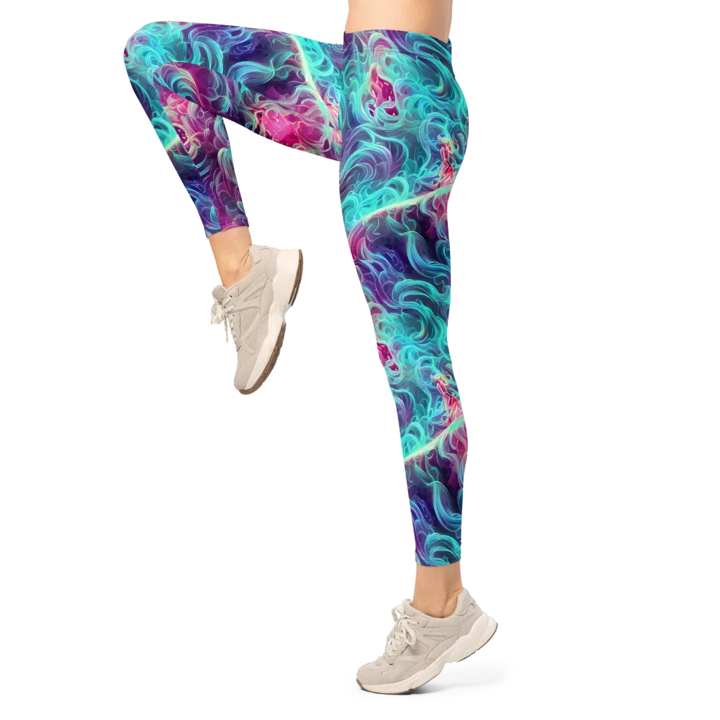 Galactic Bloom on Leggings — Left