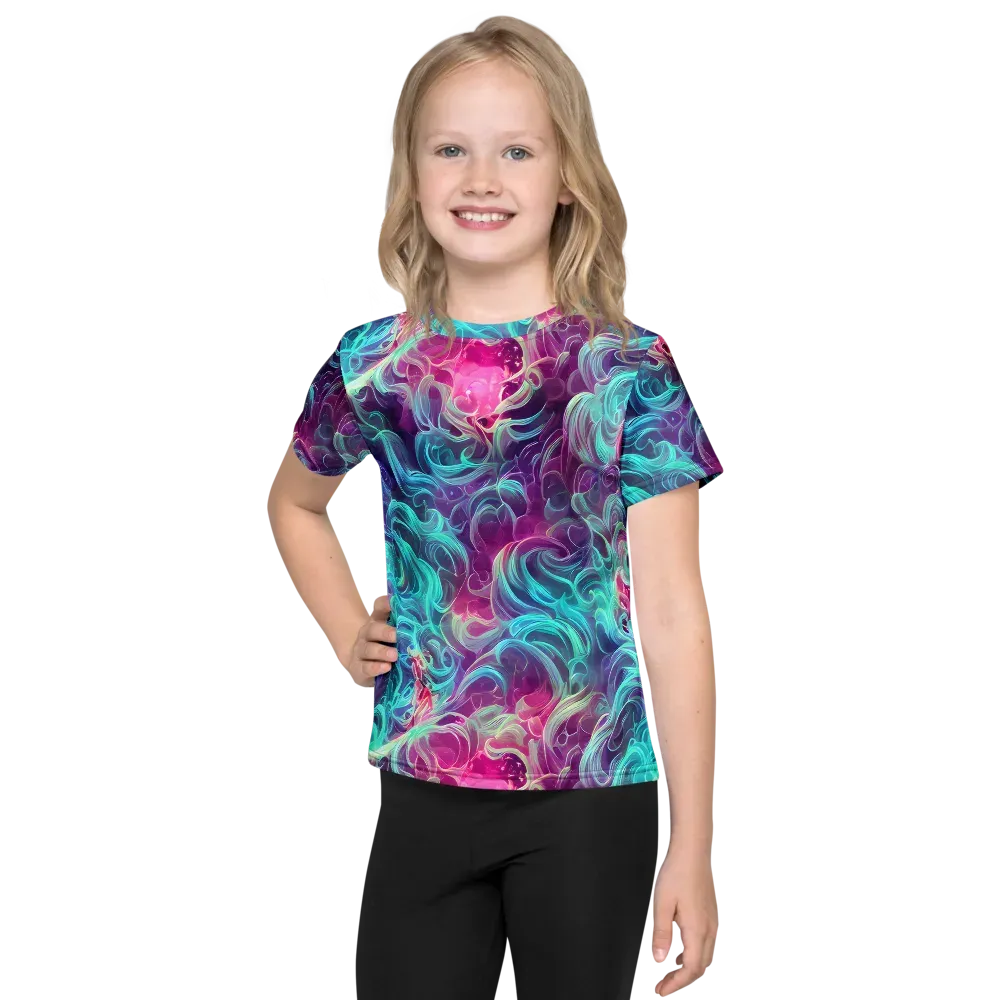 Galactic Bloom on Kids Crew Neck T-Shirt — Front