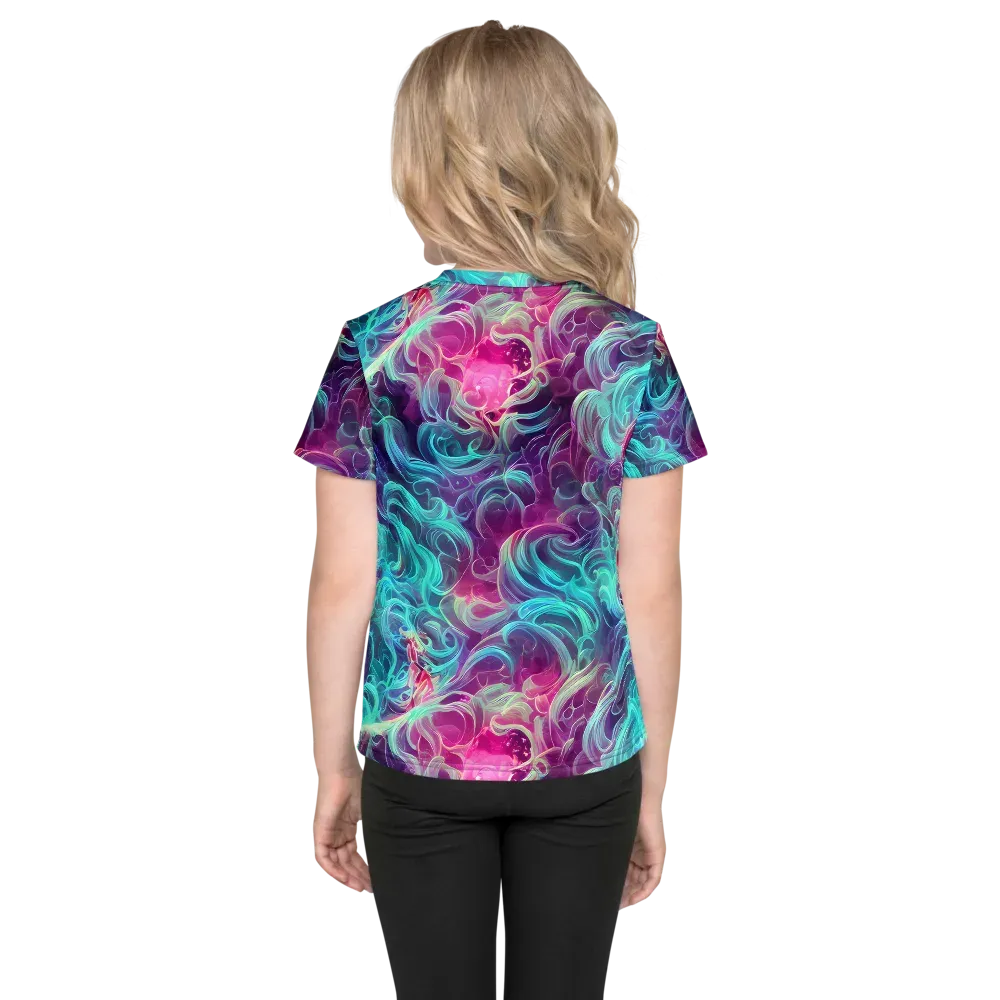Galactic Bloom on Kids Crew Neck T-Shirt — Back