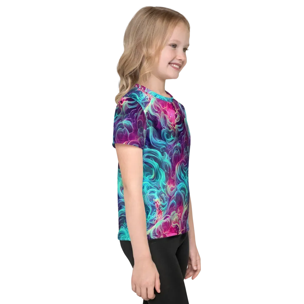 Galactic Bloom on Kids Crew Neck T-Shirt — Right