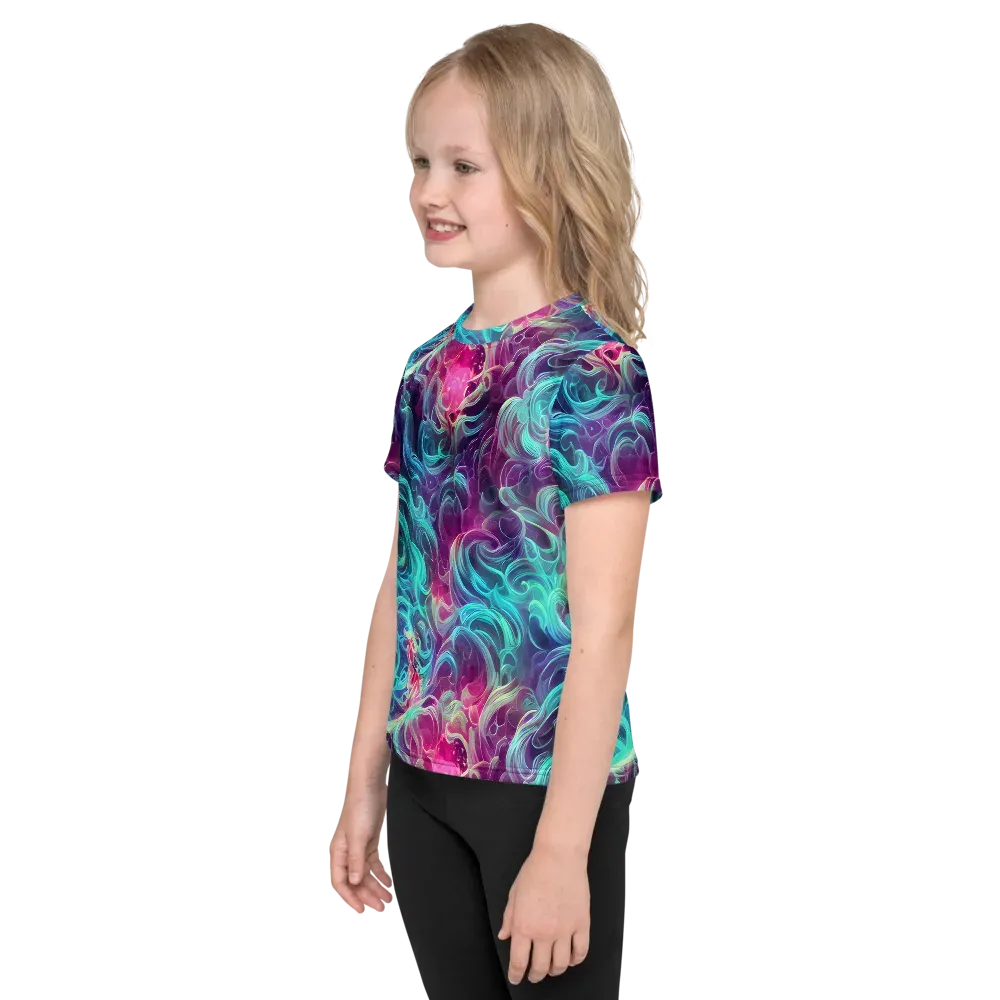 Galactic Bloom on Kids Crew Neck T-Shirt — Left