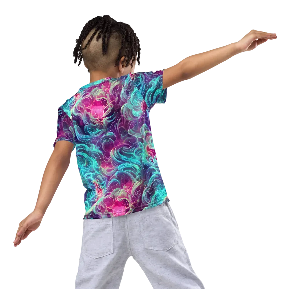 Galactic Bloom on Kids Crew Neck T-Shirt — Back