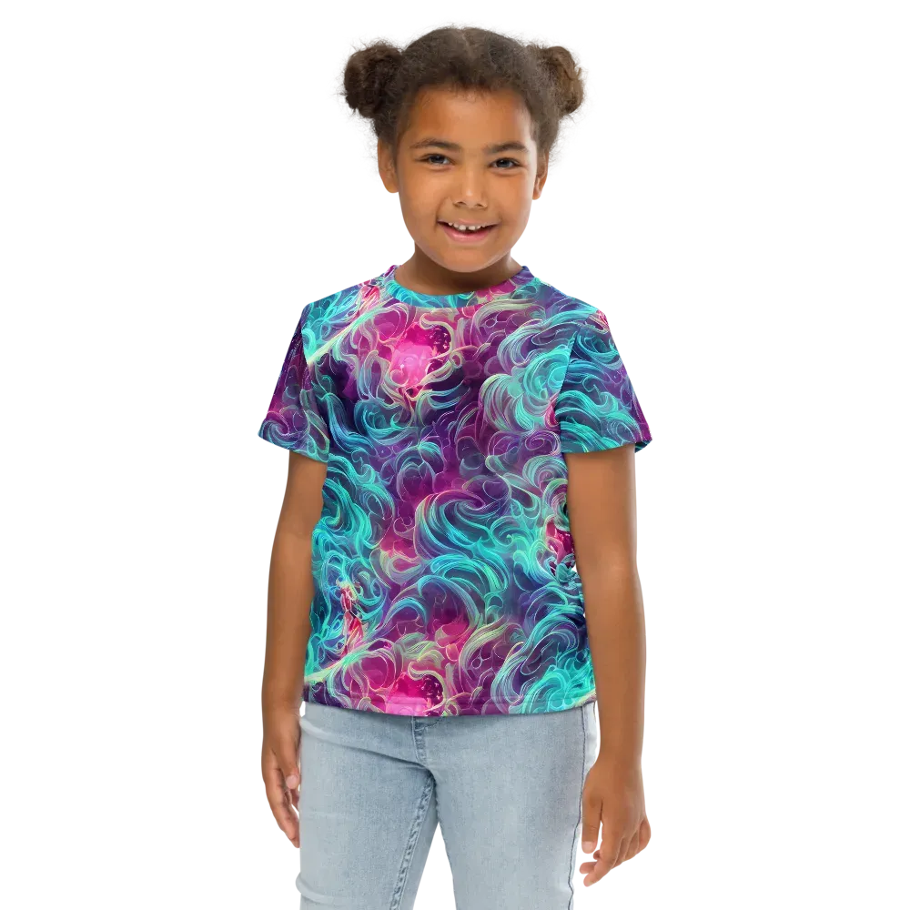 Galactic Bloom on Kids Crew Neck T-Shirt — Front