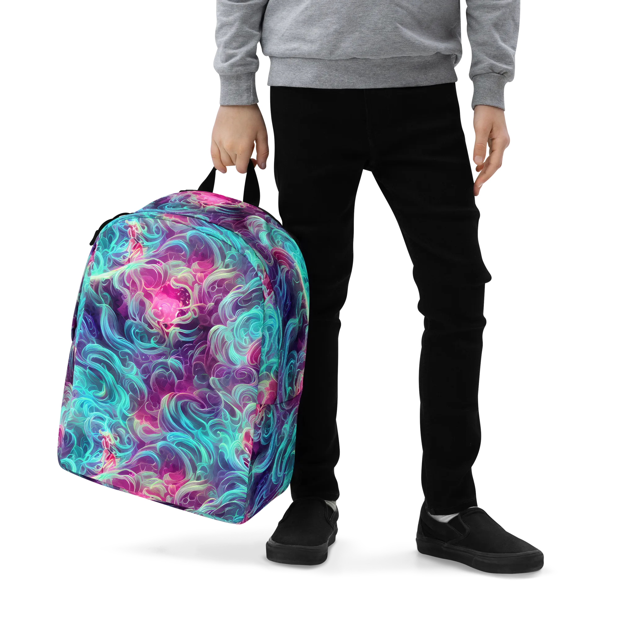 Galactic Bloom on Minimalist Backpack — Zoomed-in