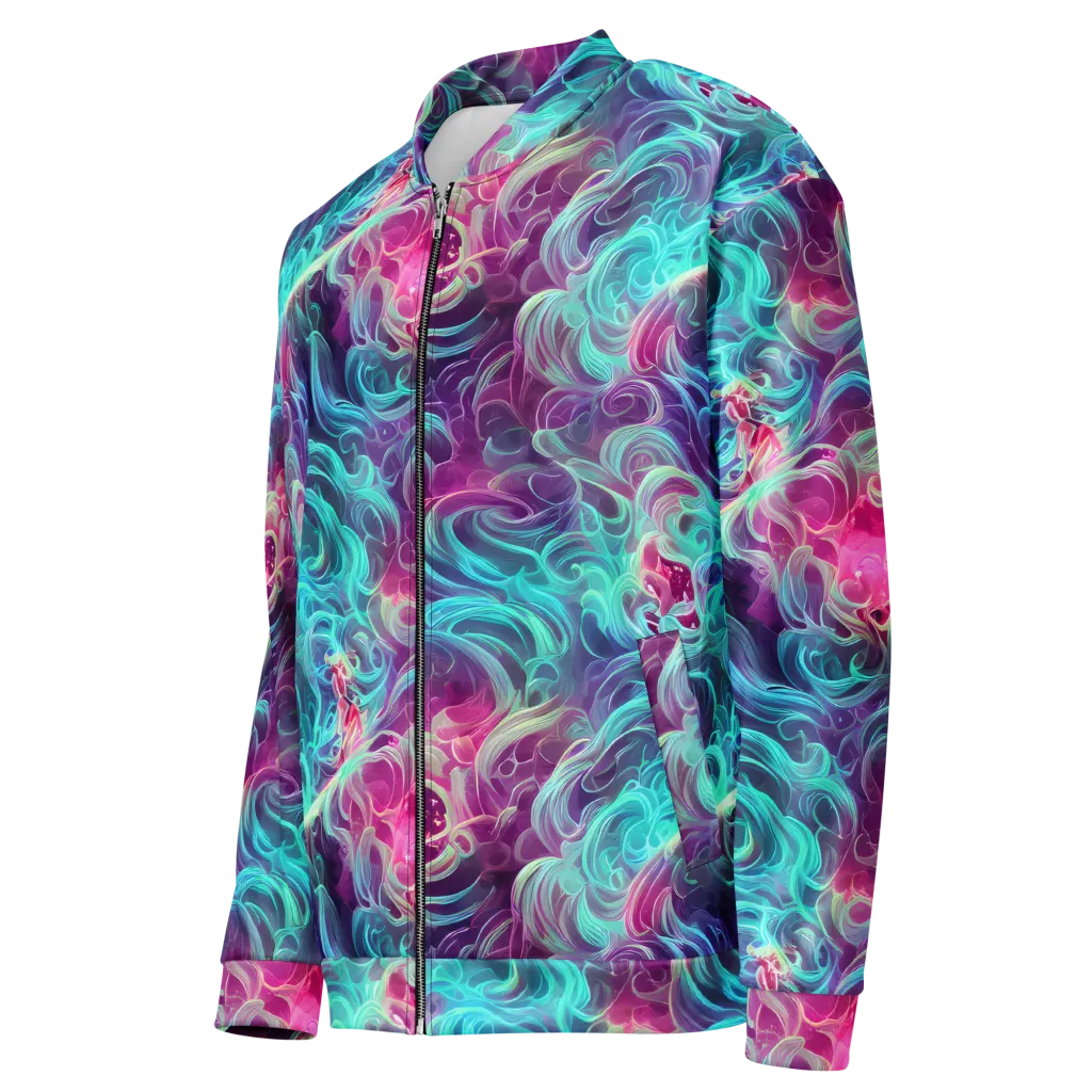 Galactic Bloom on Bomber Jacket — Left Front